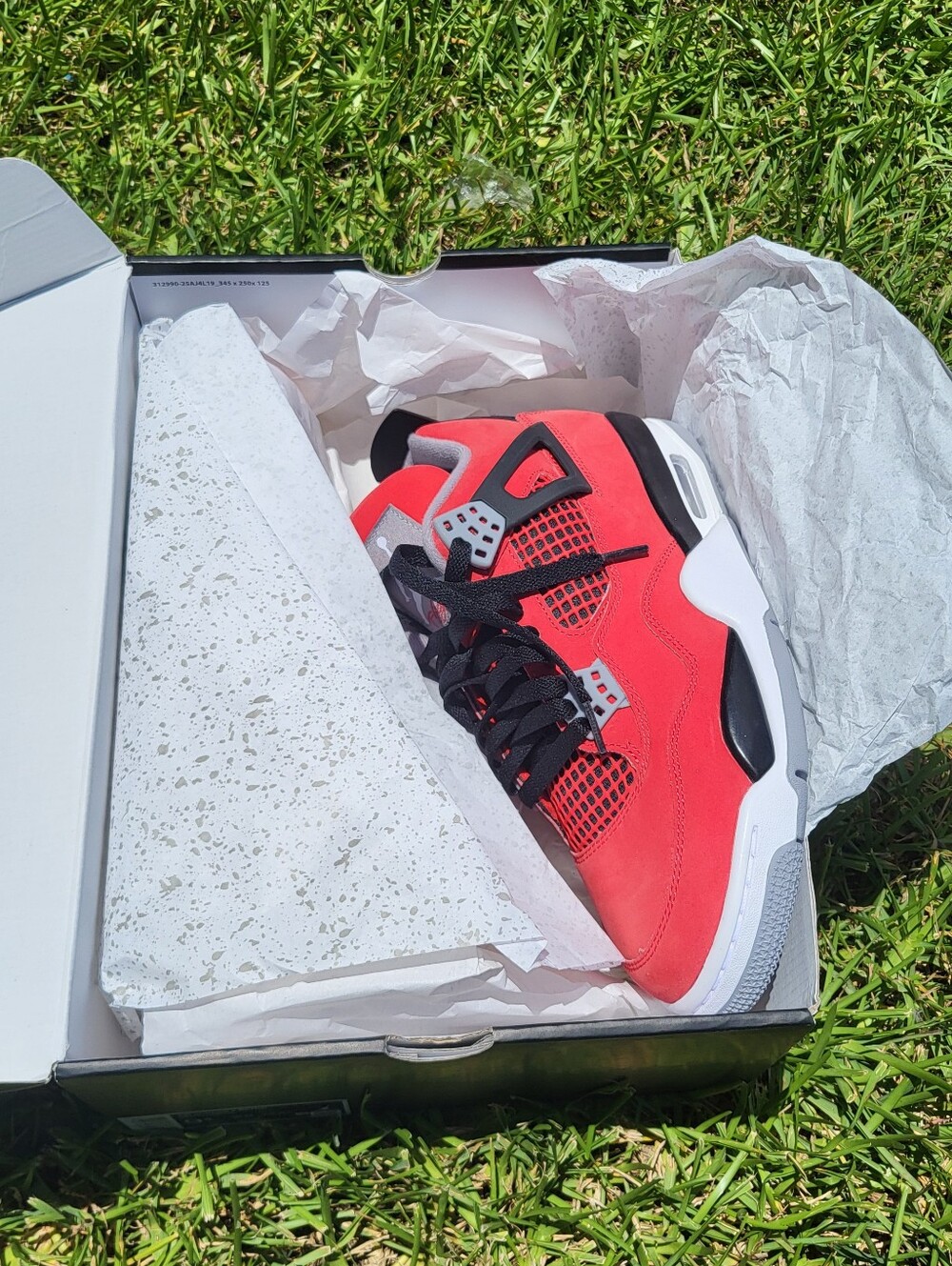 Red High-Top Athletic Sneaker with Black & Gray Accents